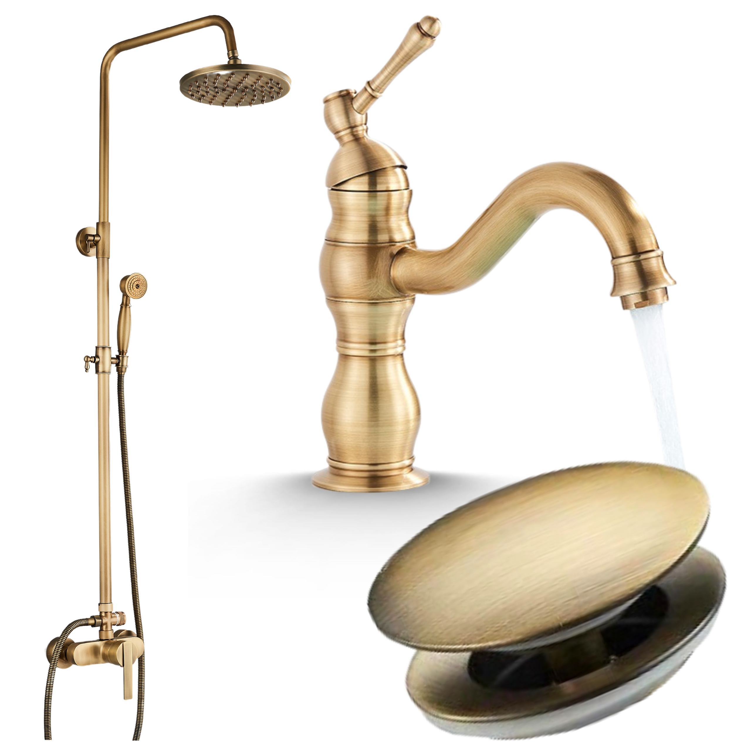Stojaca umývadlová batéria Nízka zlatá s otočným výtokom Kúpeľňová Súprava