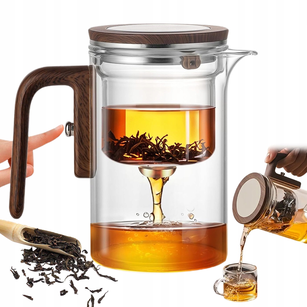 Skleněná konvice na čaj 600 ml Ideální jako Dárek s ocelovým sítkem