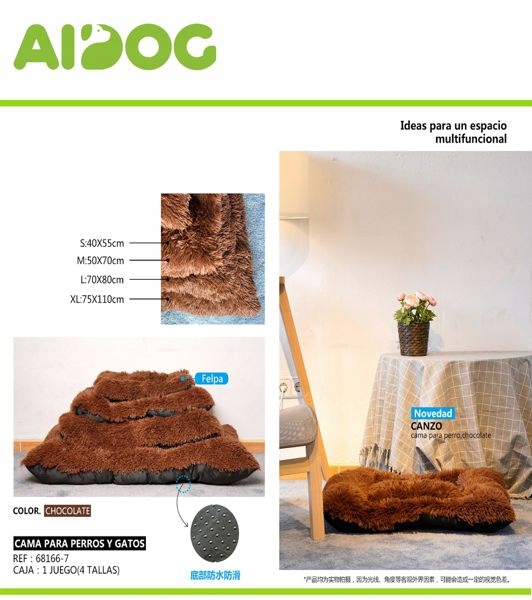 Levně Čtyři sady pelíšků pro psy s plným pokrytím – hnědé