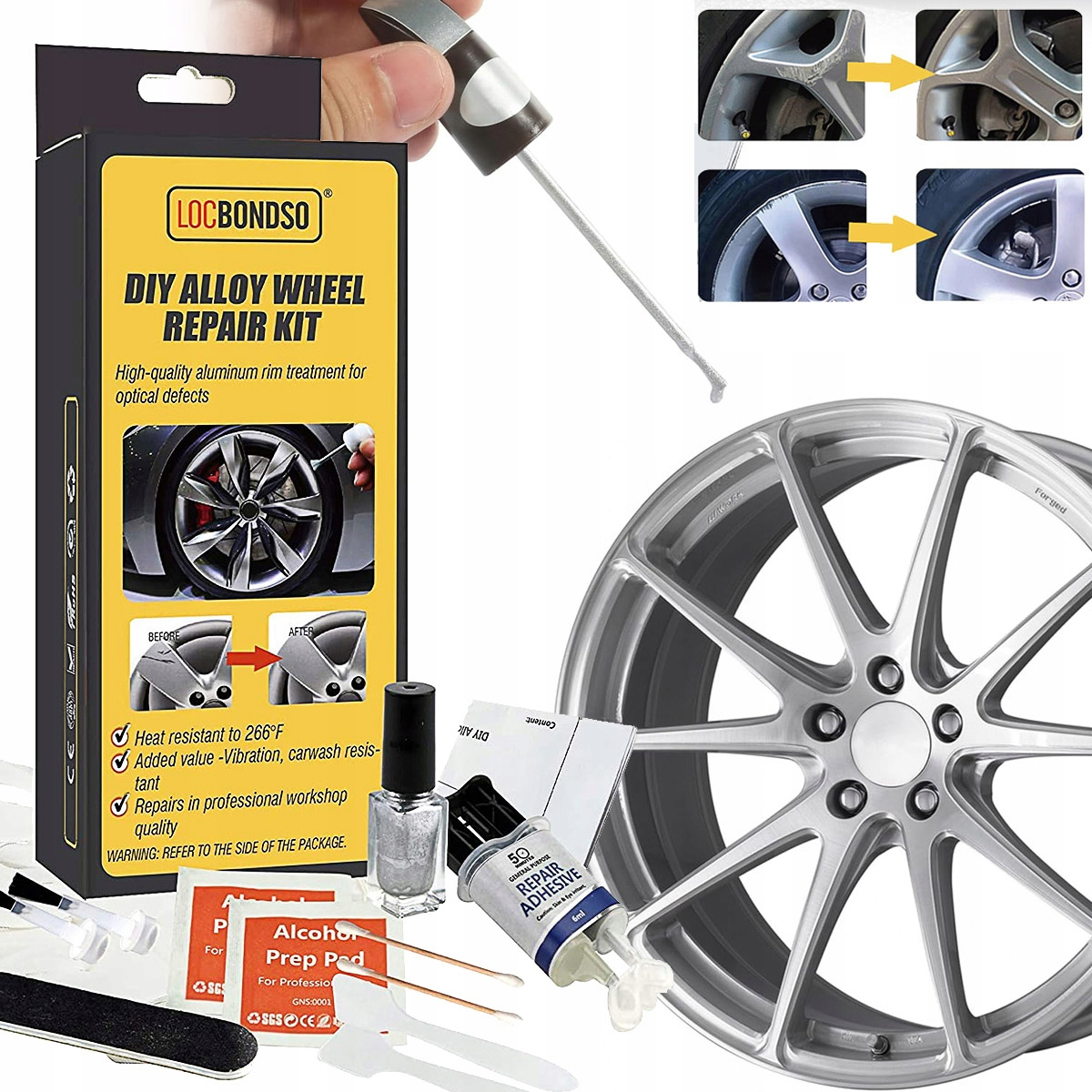 Zestaw Do Regeneracji Naprawy Felg Aluminiowych Naprawy Zarysowań Nowy