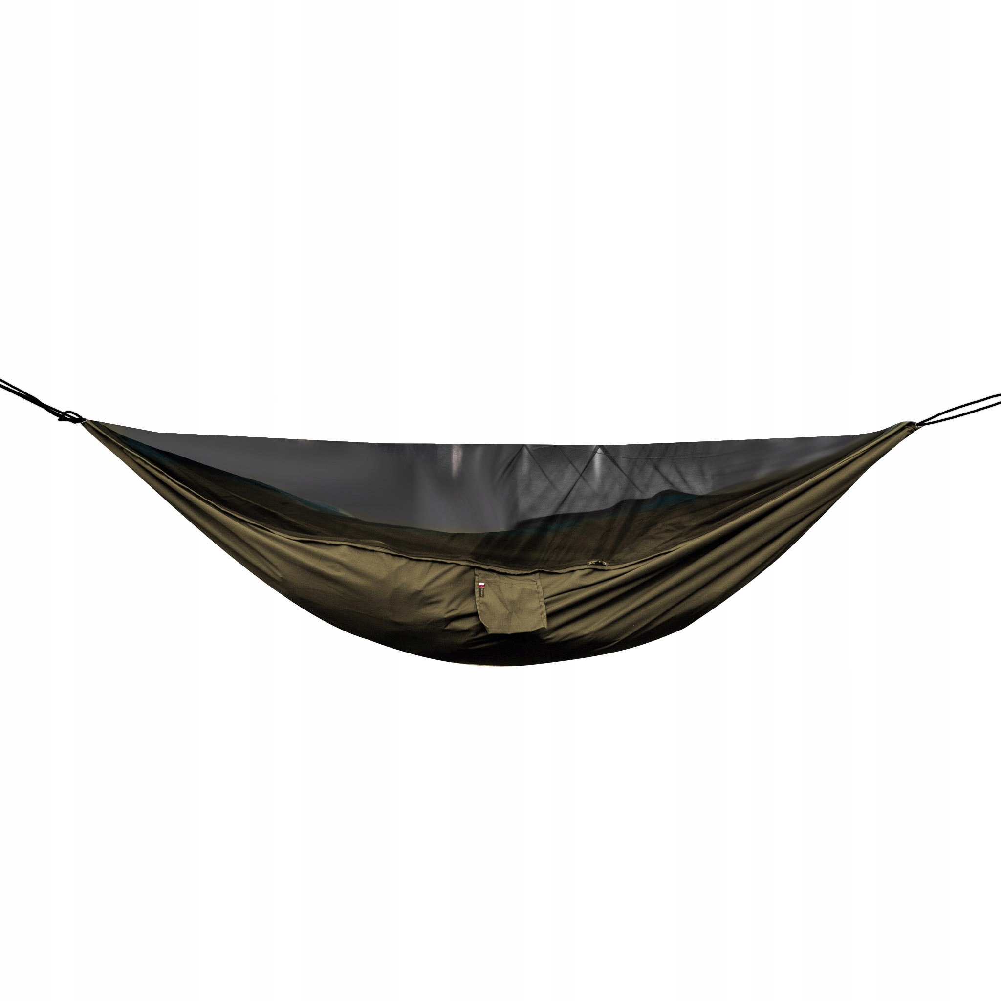 Hamak TigerWood kempingowy Bizon Long 3,5m z moskitierą oliwkowy