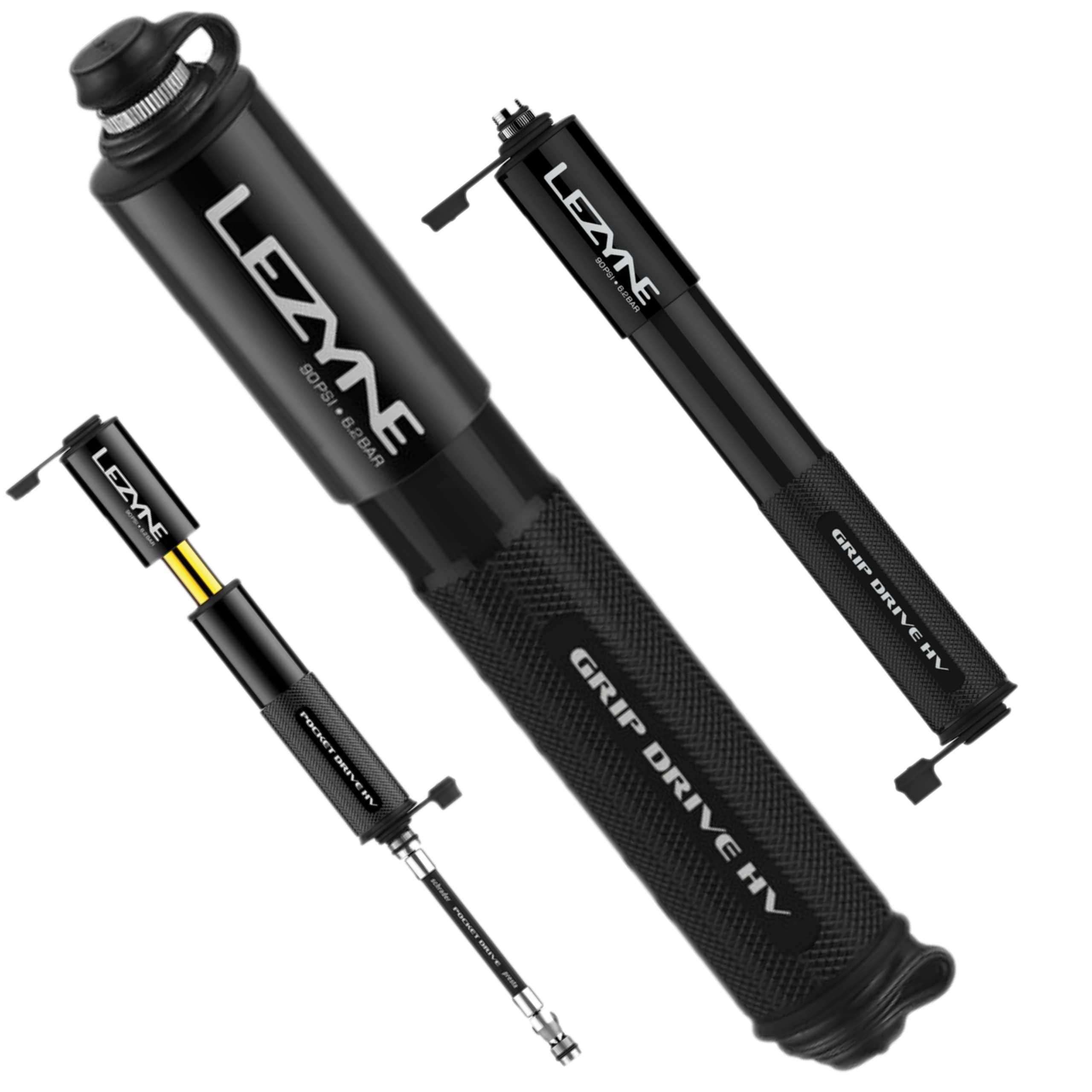Mini cyklistická pumpa Lezyne Grip Drive Hv S Mtb Gravel Presta Schrader