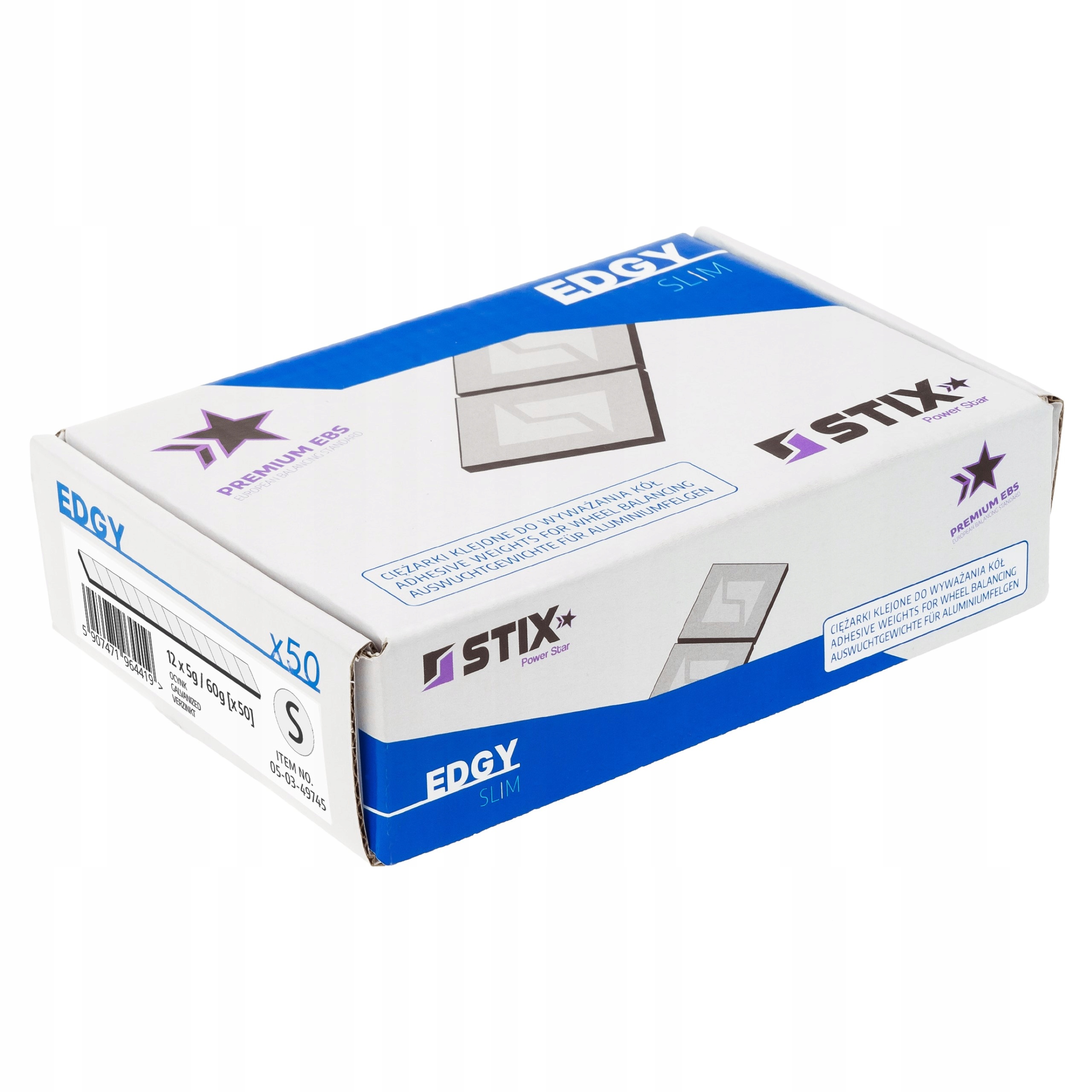 CIĘŻARKI KLEJONE DO KÓŁ ALU OCYNKOWANE 5G STIX 50SZT PASKÓW EDGY SLIM Waga (g) 5