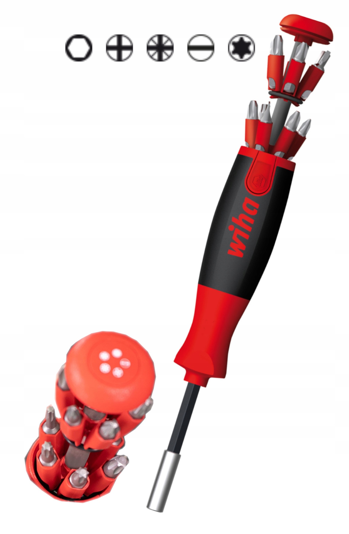 Wiha Wkrętak Liftup 25 Magnetyczny Mieszany z 12 Bitami 38600