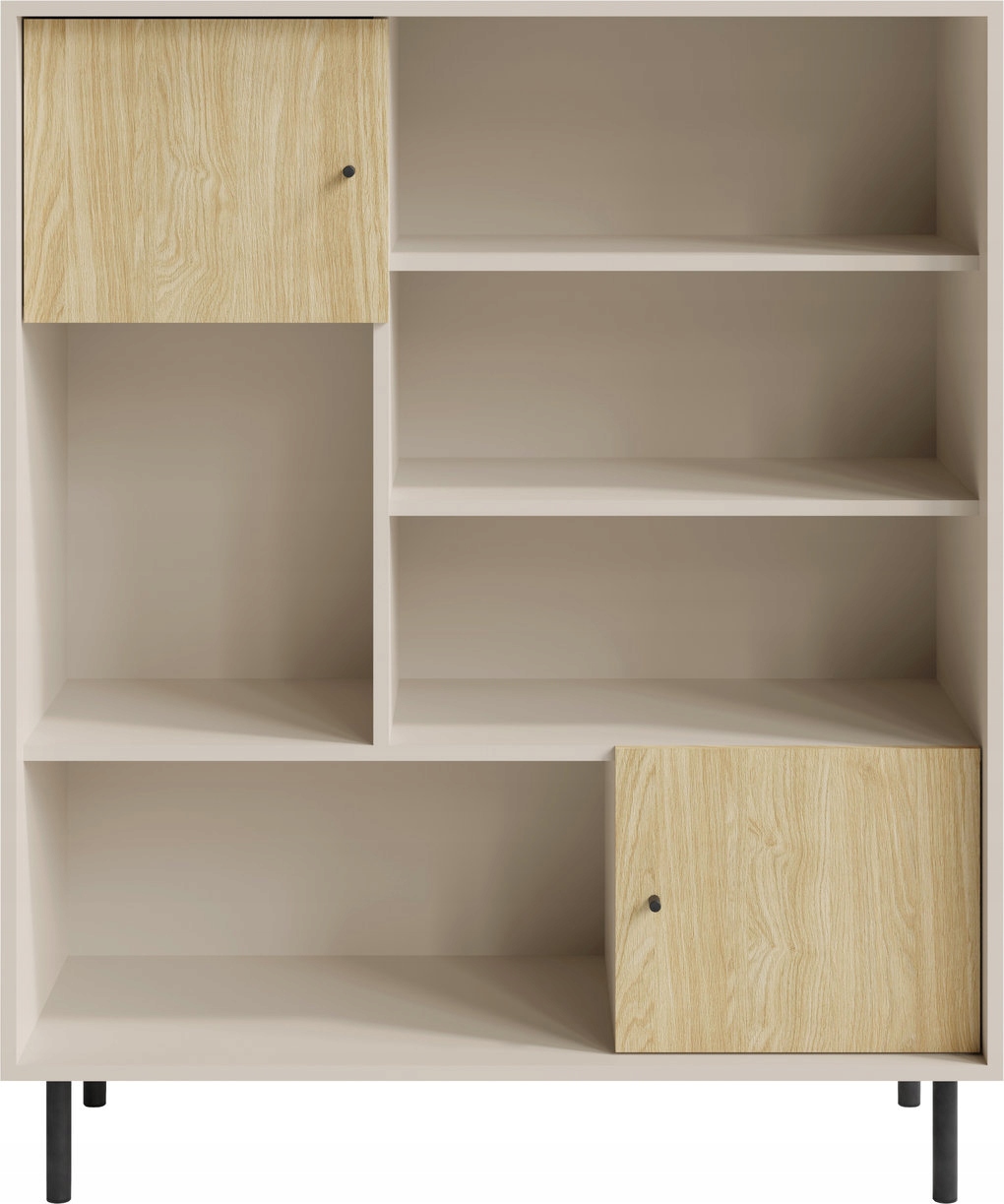 Regál Nuvola do obývacího pokoje Skříňka Police na knihy 125,5x103,5x42 cm Dub