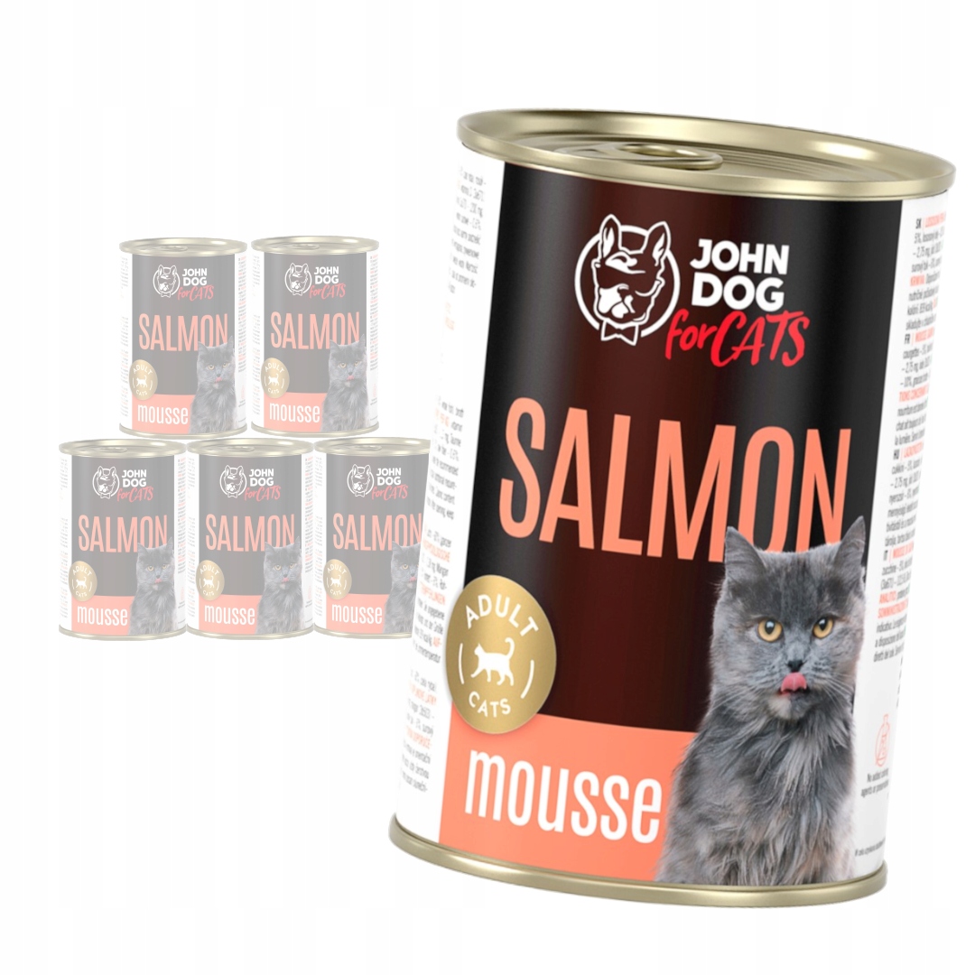 Levně John Dog for Cats Pěna s lososem 6x400 g Bezobilné Mokré Krmivo Pro Kočky