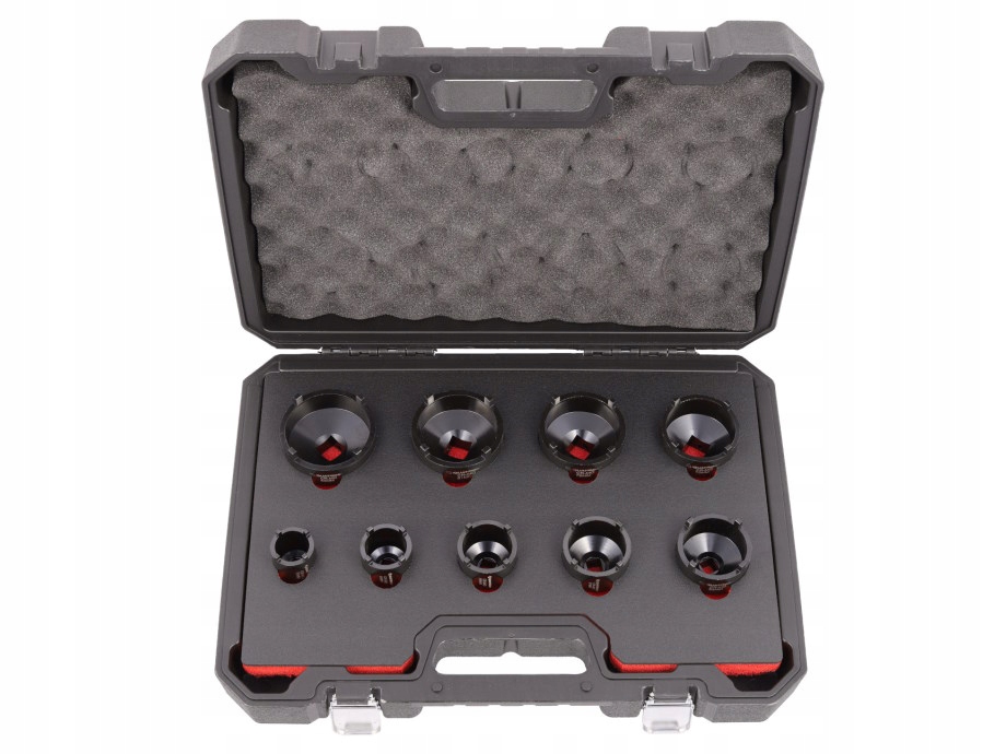 Sada 9ks nástavcov na korunkové (drážkové) matice KM4 KM12 Quatros