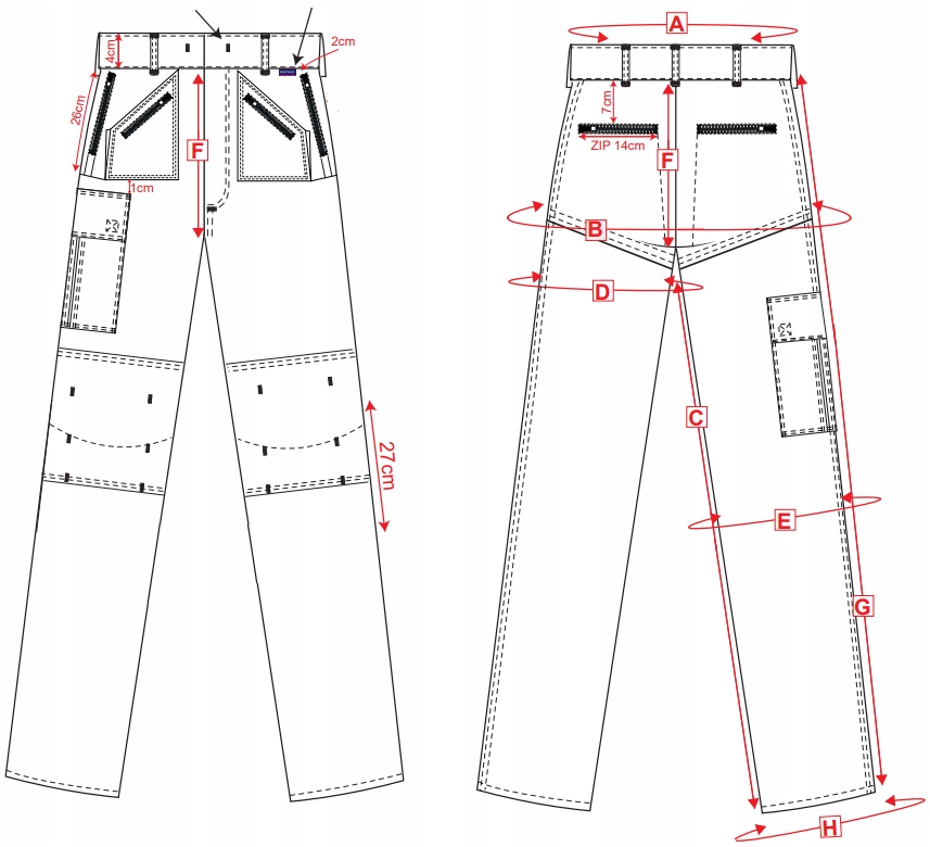 245g/m BOJÓWKI MĘSKIE ROBOCZE MONTERSKIE MOCNE Fason bojówki