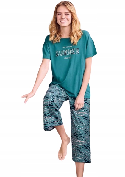 Námořní Viskózové Pyžamo Take Me Where Summer Never Ends M