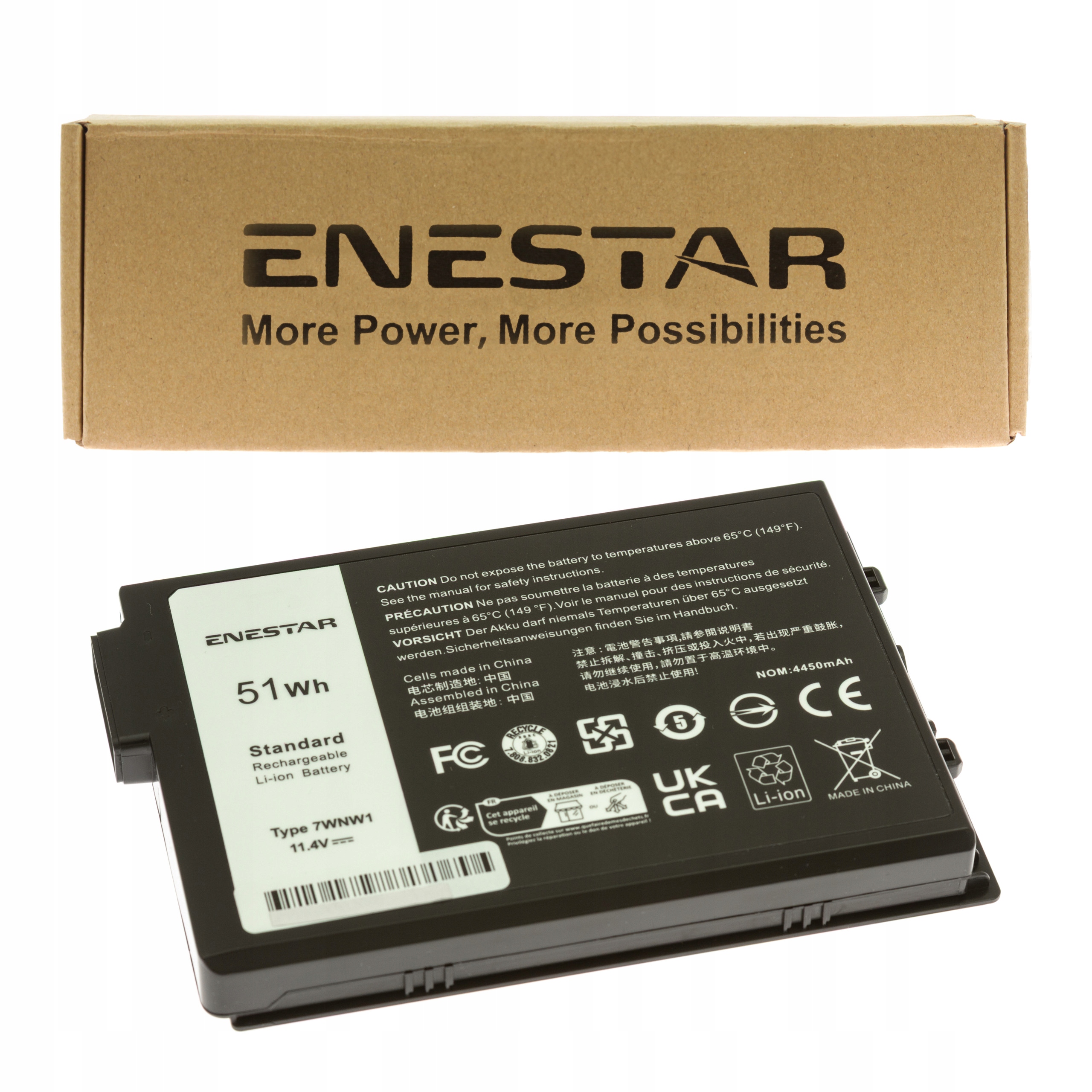 Prémiová baterie pro Dell 07WNW1 0DMF8C 0GK3D3 1Y62C 7WNW1 DMF0C DMF8C GK3D3