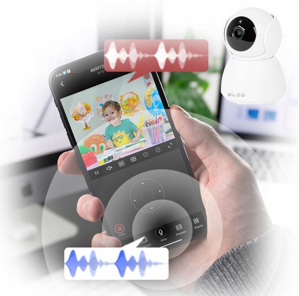 KAMERA WIFI OBROTOWA 2,5K IP MONITORING 5MPX IR Głębokość produktu 8 cm