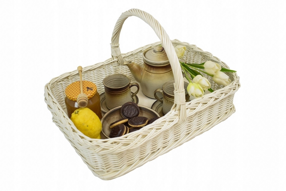 Proutěný tác Marite bílý