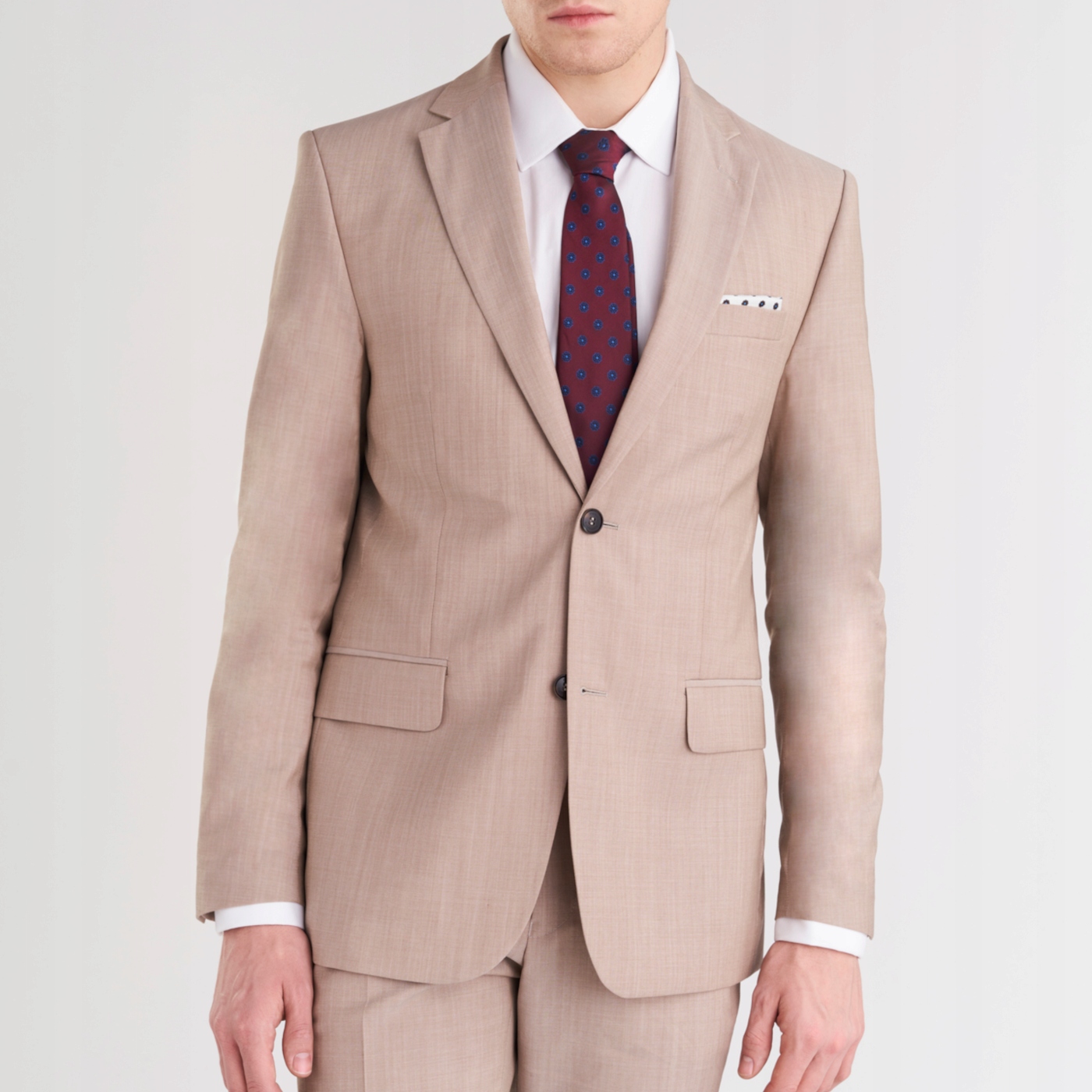 Bezová sako bunda ze 100% vlny Slim Fit Pako Lorente 176/52