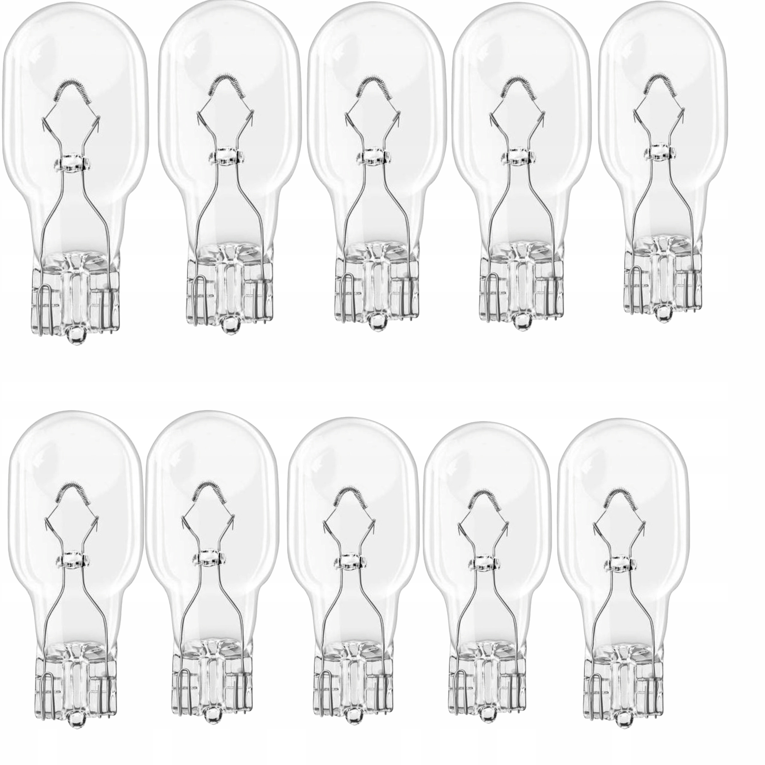 10x Żarówka halogenowa W16W T15 16W W2.1x9.5d 12V (E4) AMIO-02549