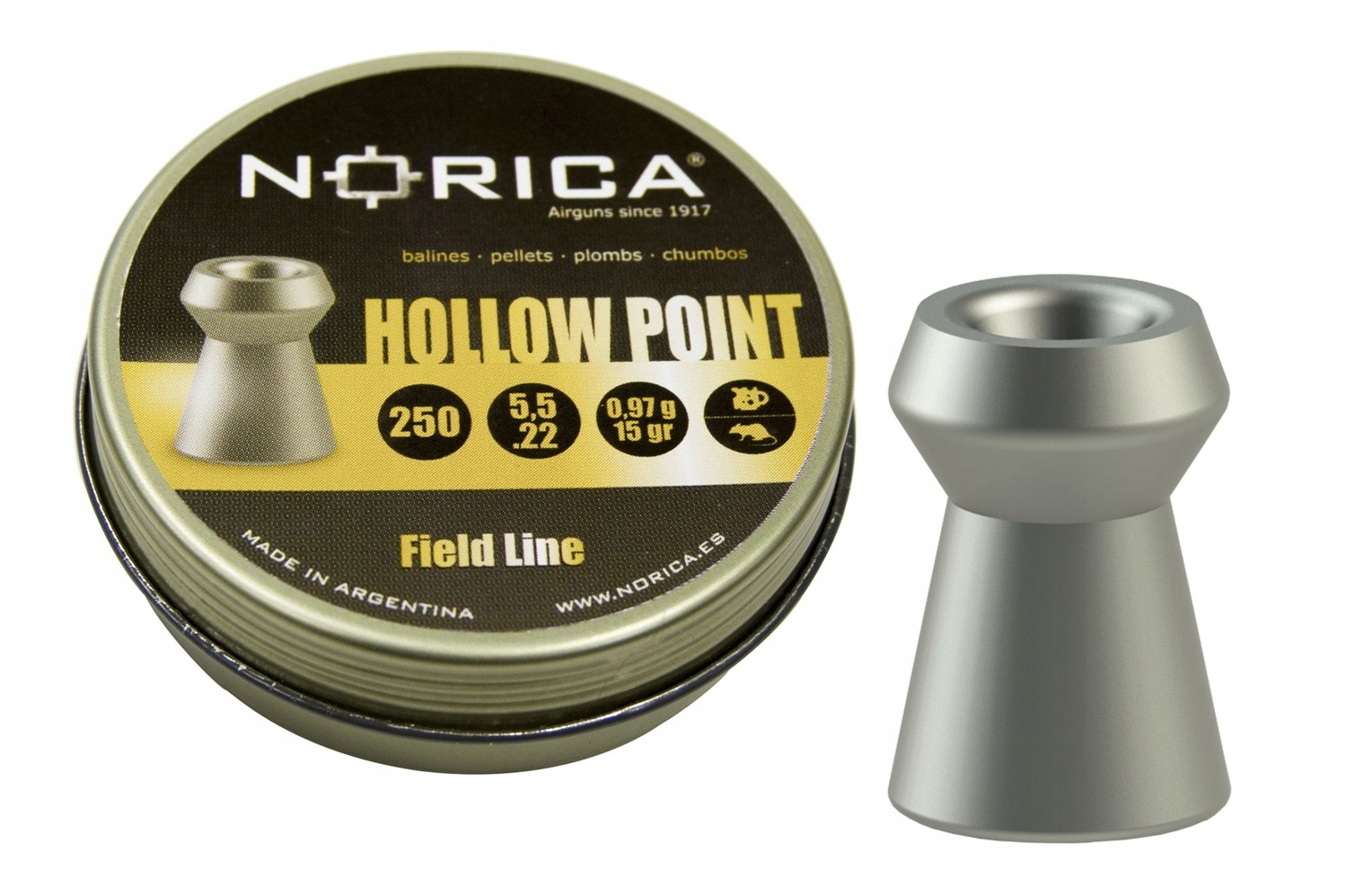 Śrut Norica Hollow Point 5,5 mm 250 szt.