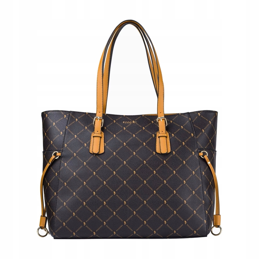 Velká hnědá shopperka A4 Puccini BLXP0002 2 klasická s monogramem