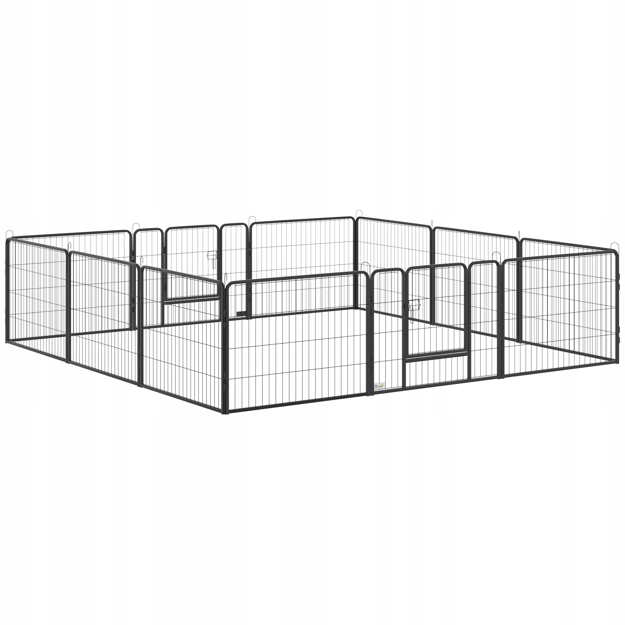 Kotec pro psy PawHut, 12 panelů, šedá, 80 x 60 cm