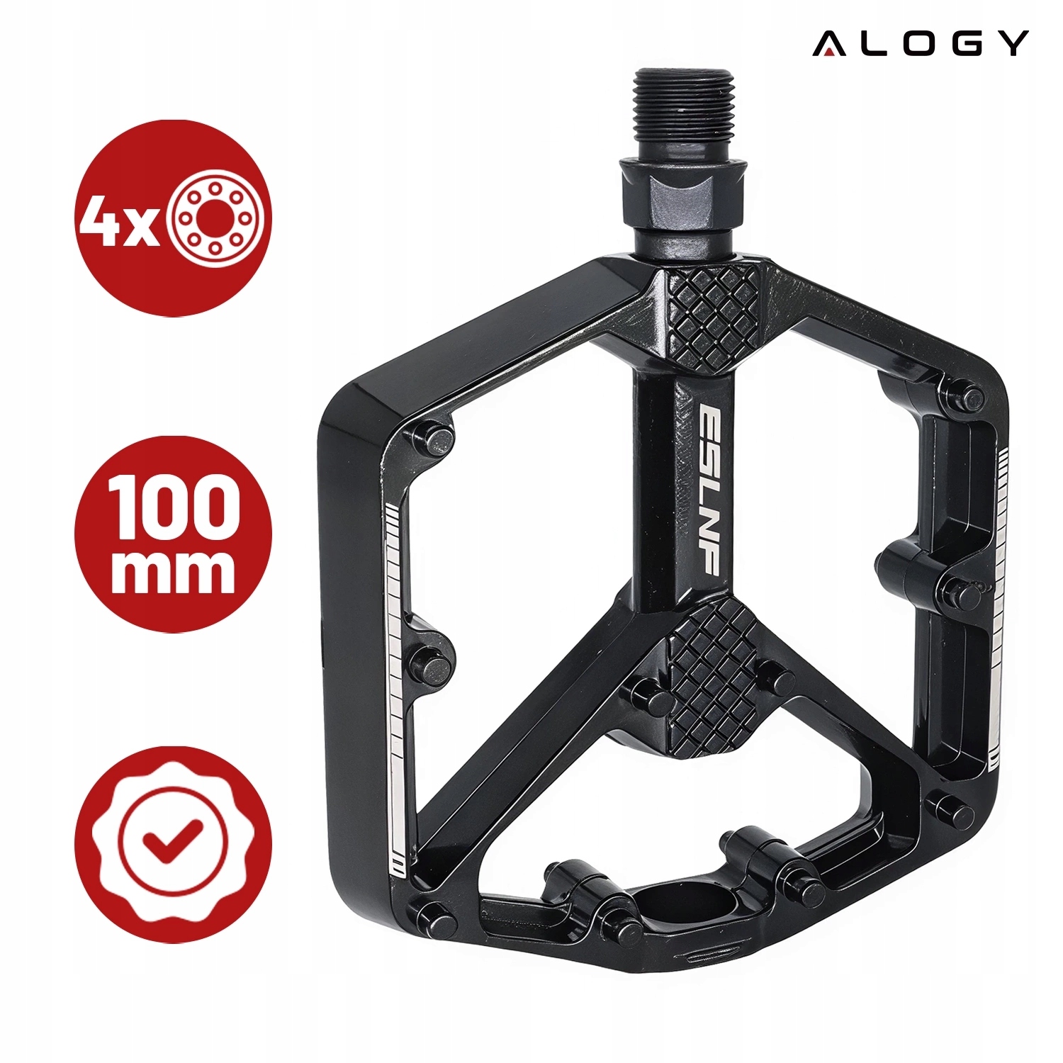 PEDAŁY ROWEROWE PLATFORMOWE ALUMINIUM PINY MTB BMX 9/16" LEKKIE UNIWERSALNE Model MTB Aluminum Flat Pedals