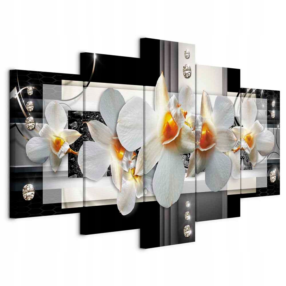 Obraz 5 Částí Orchidej Orchidej Abstrakce Glamour Moderní Obývací Pokoj 100x50