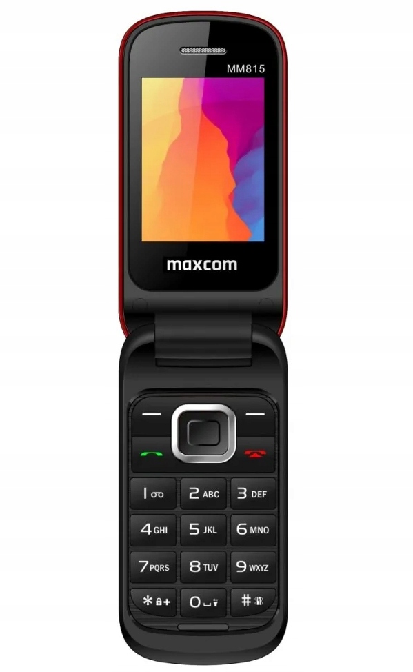 Telefon klapka komórkowy Maxcom MM815 Czerwony Dla Seniora Duże Klawisze