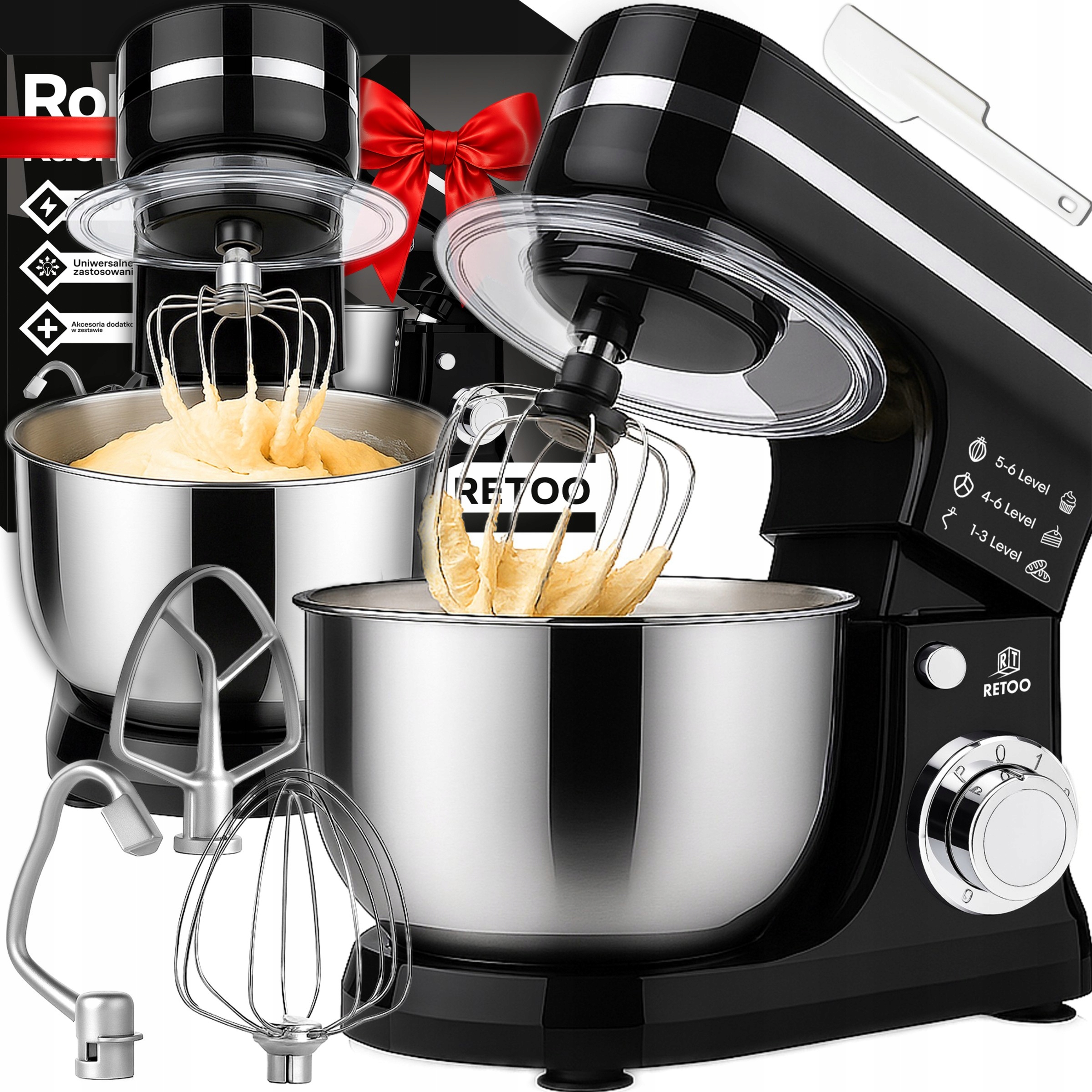 Robot Kuchenny Planetarny Z Misą 6L Wielofunkcyjny Mikser 3w1 3200W XL