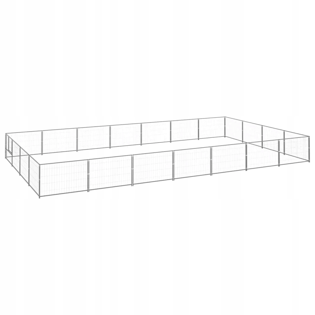 Levně Psí kotec stříbrný 28 m² ocel
