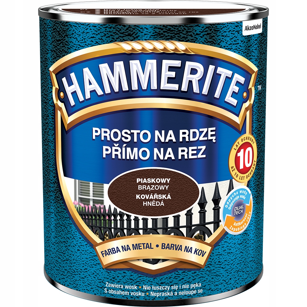 HAMMERITE Farba na rdzę 0,7L BRĄZOWY PIASKOWY