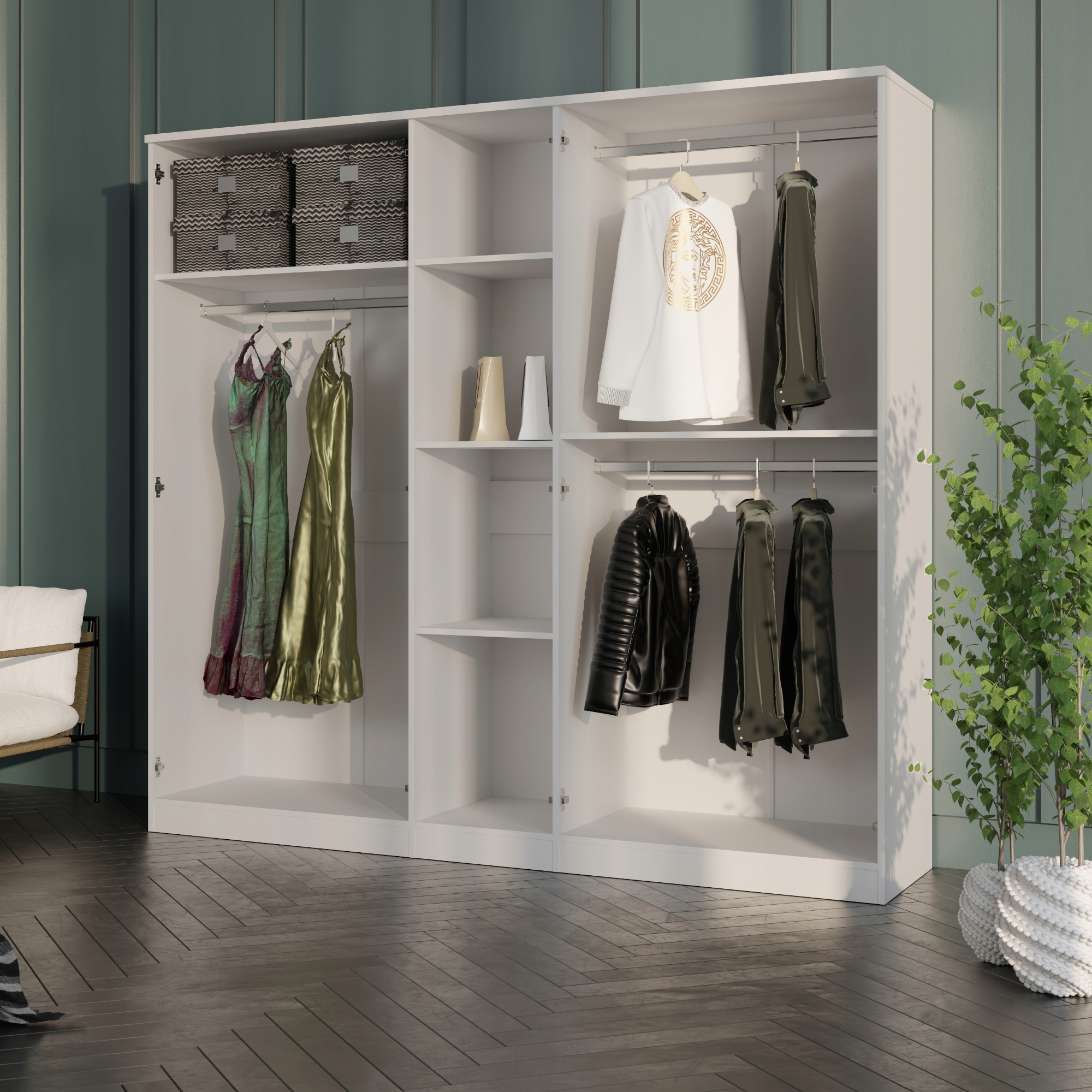 Szafa uchylna z lustrem Monza 5D 200 Biała