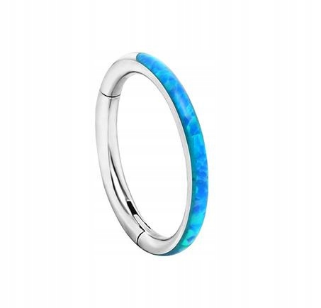 Titanové ozdobné kolečko Clicker s opálem Op 05 stříbrné 1,2/10