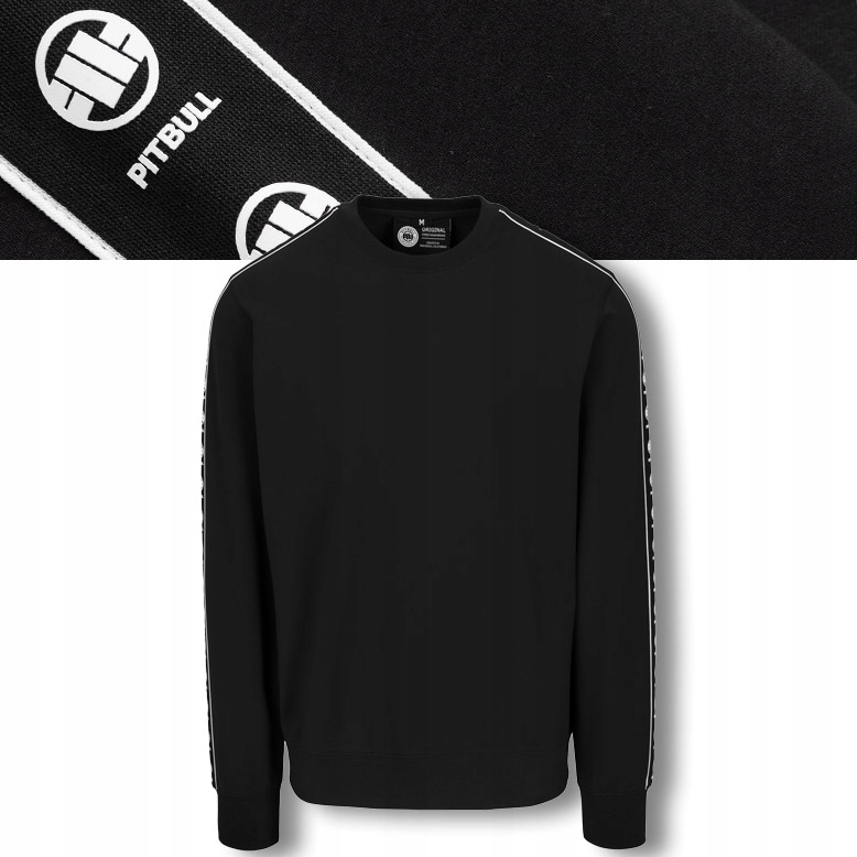 Męska Bluza bez kaptura Pitbull Crewneck Bluza z lampasami Tape Nugget