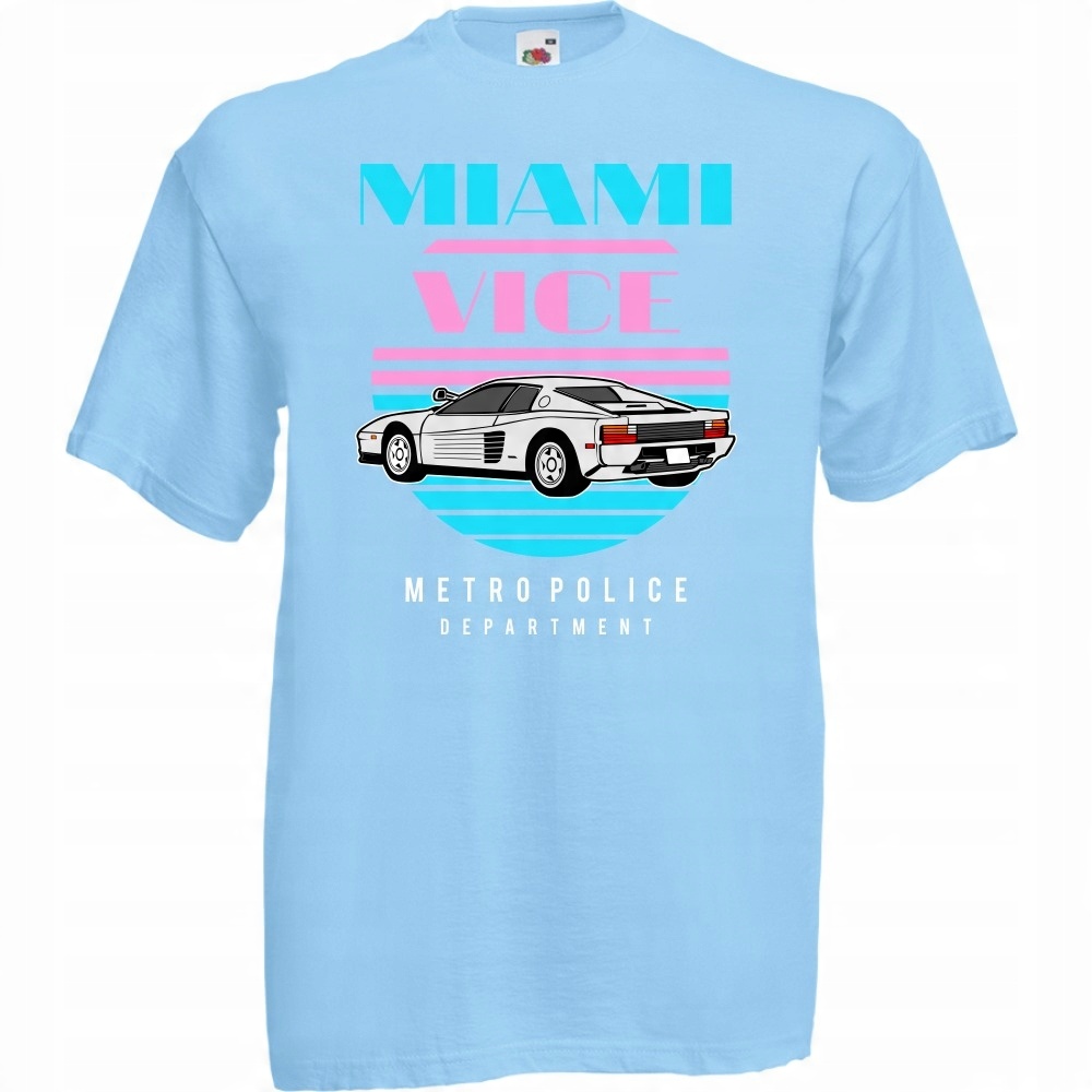 

Koszulka Miami vice auto samochód XL błękitna