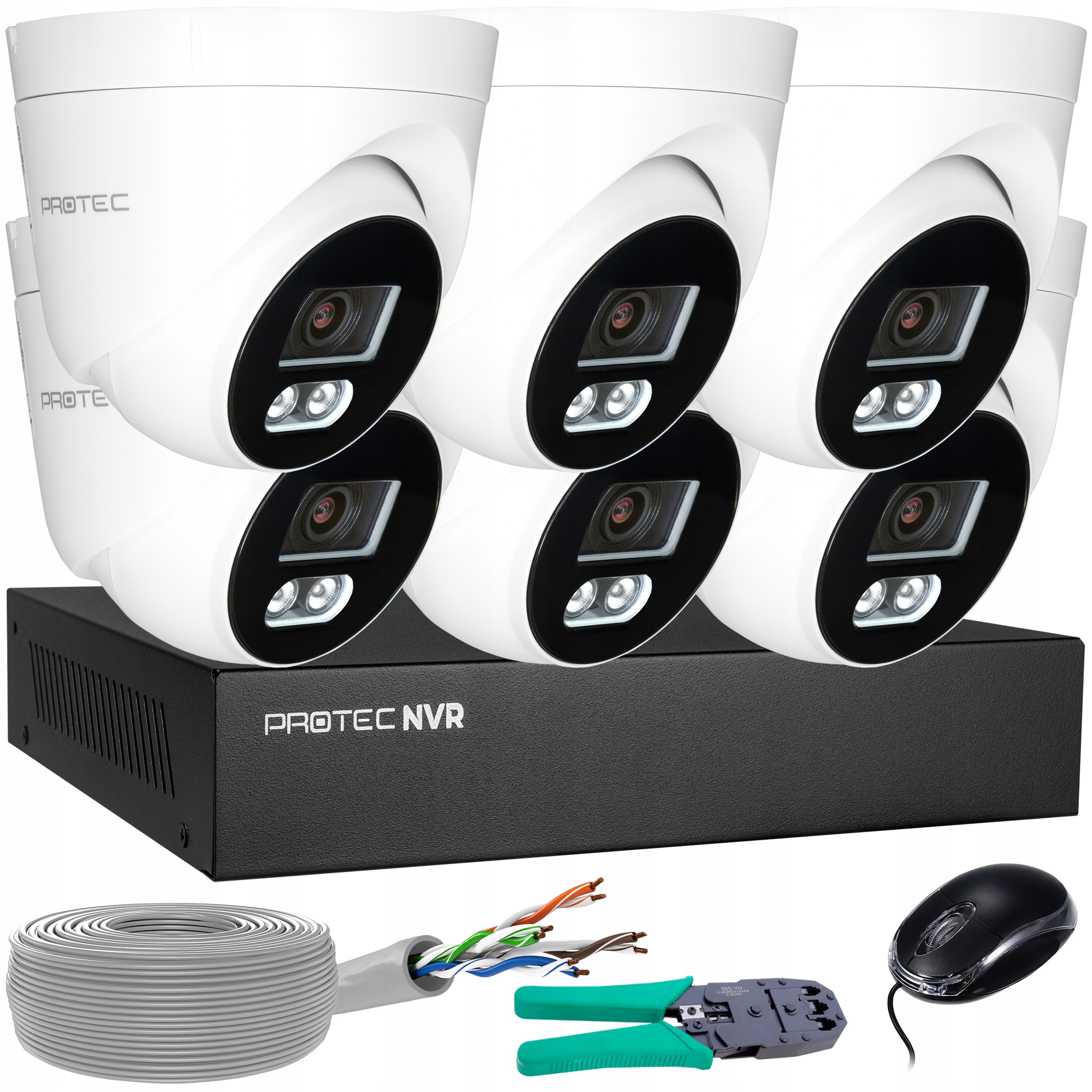 Sada pro monitorování 6 kamer Ip 8MP 4K Poe Detekce lidí bez hdd