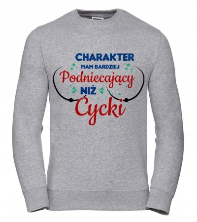 Mikina Charakter má vzrušující velikost S Šedá