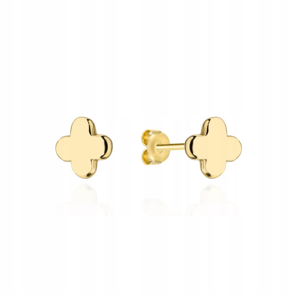 Zlaté náušnice čtyřlístek 585 na tyči