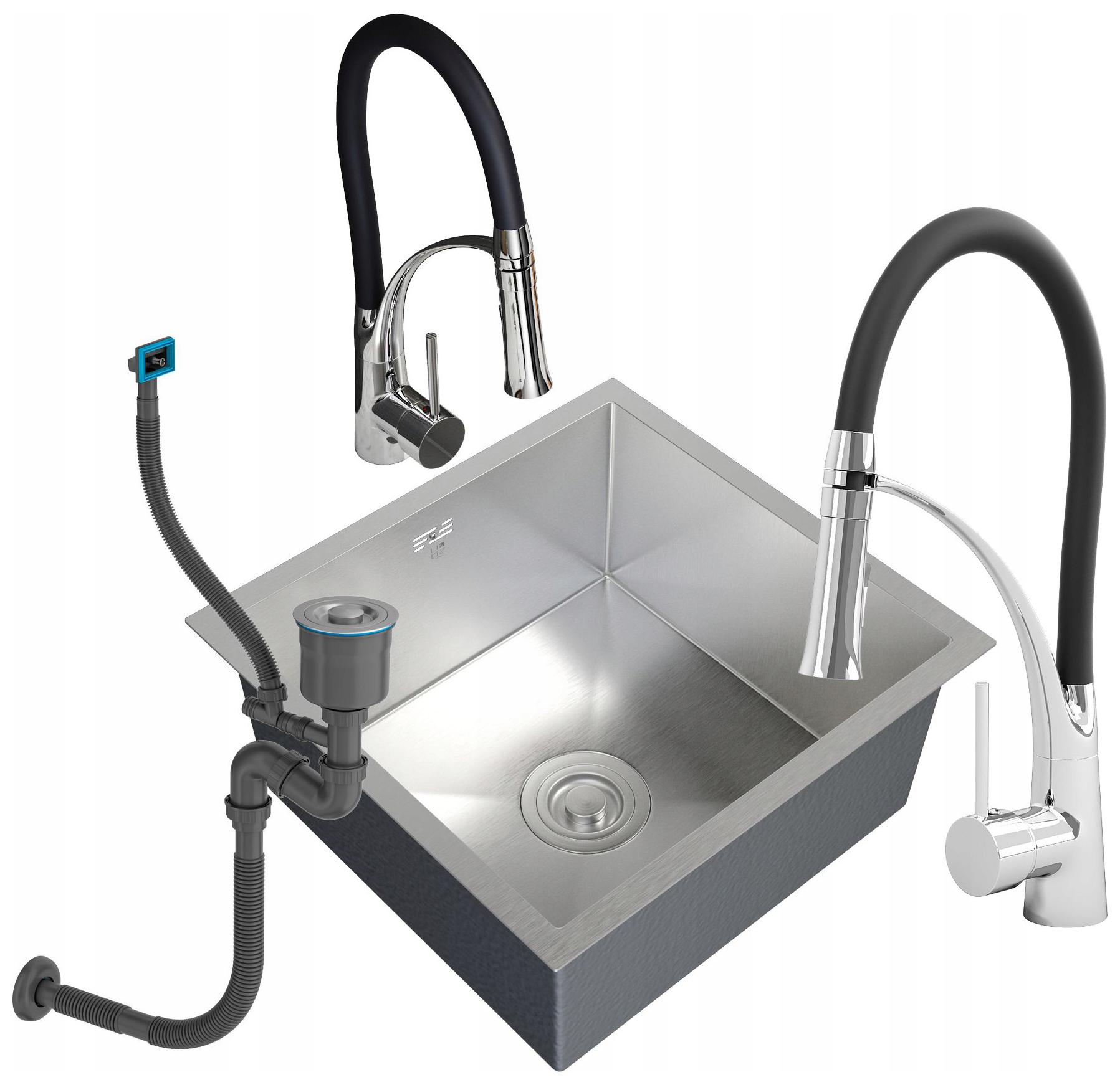 Ocelový Dřez pod desku 1 Komora Baterie Chrom