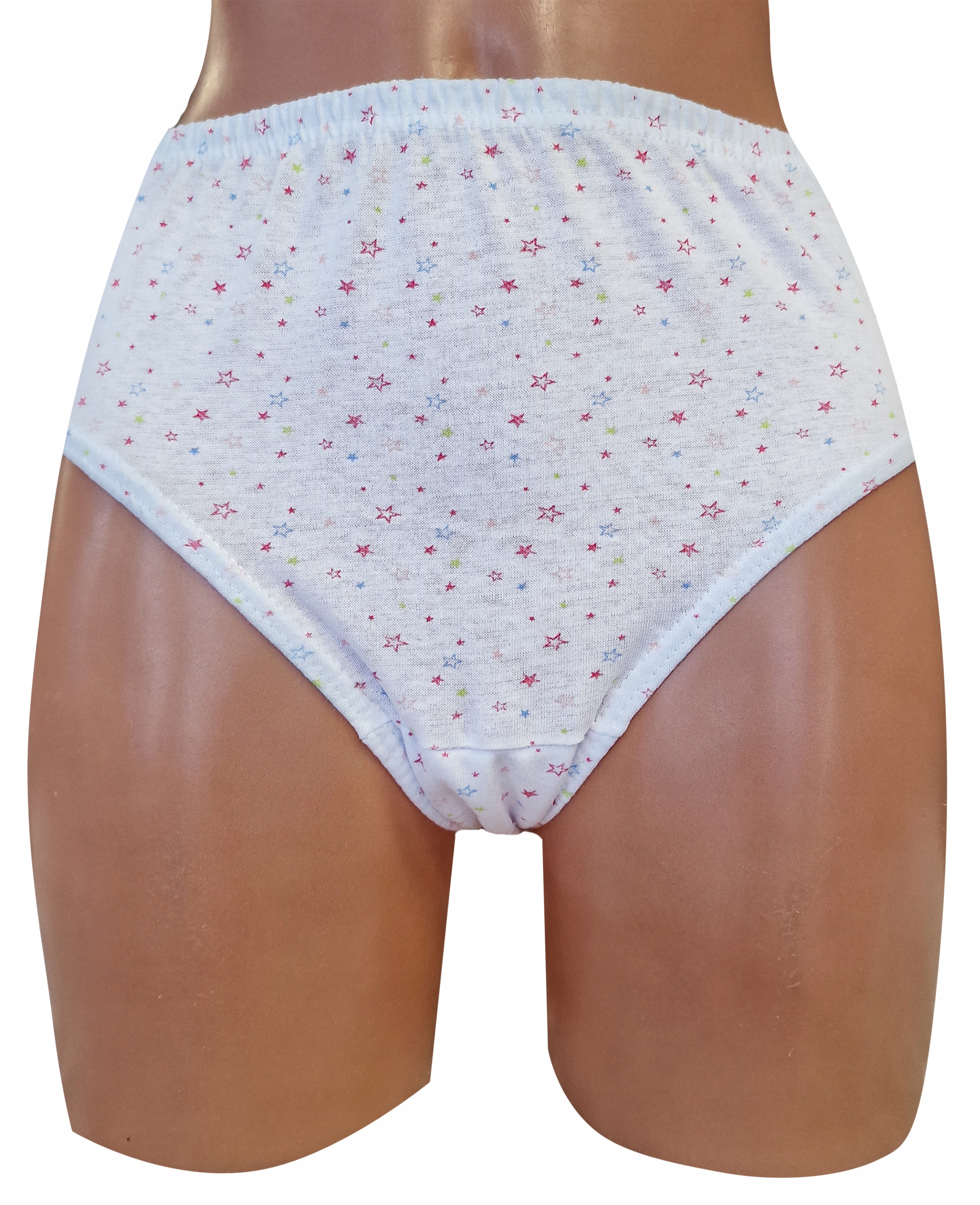 4x MAJTKI DAMSKIE BAWEŁNIANE BIAŁE KWIAT XL Fason Figi