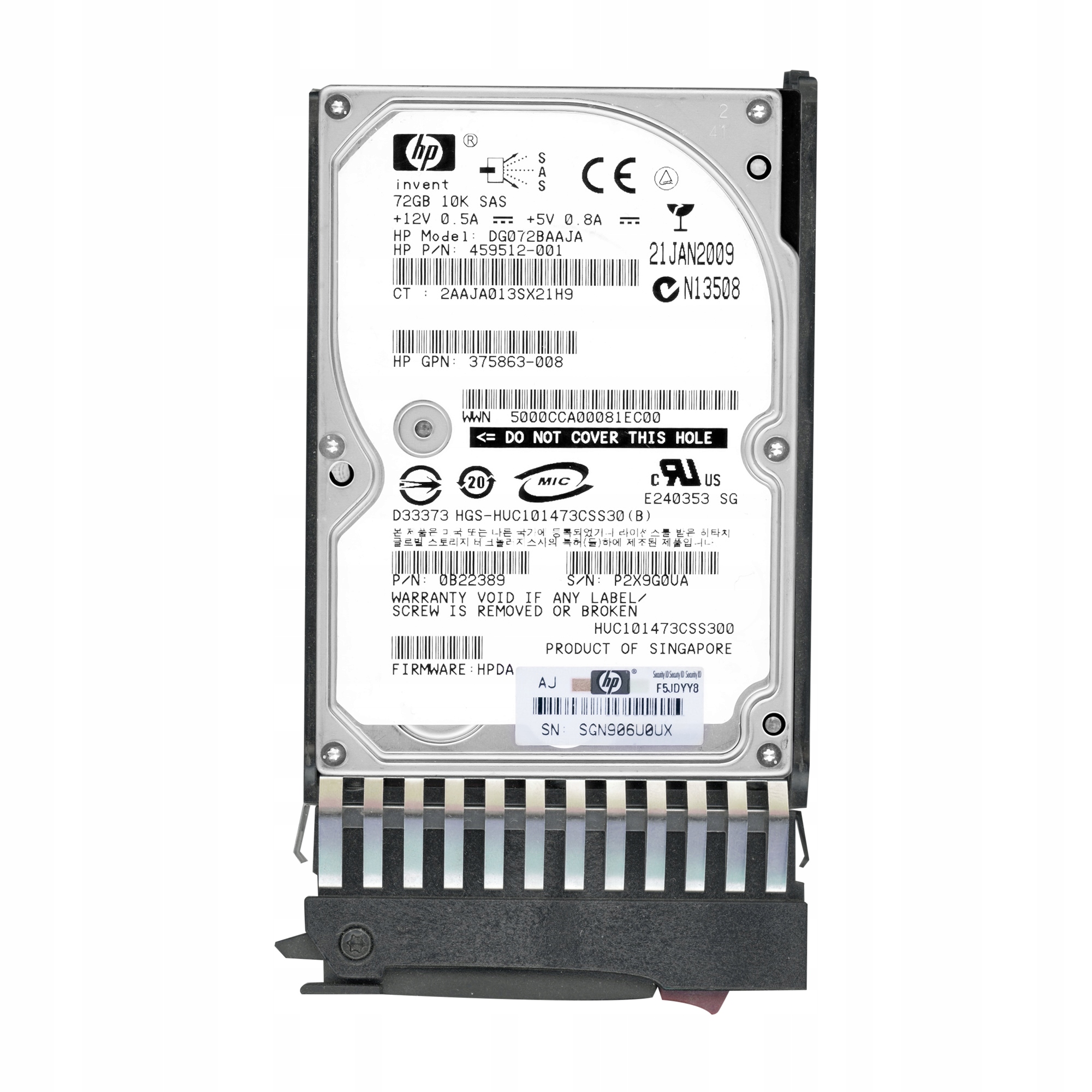 Hp 459512-001 72GB 10K 8MB Sas 2,5'' DG072BAAJA