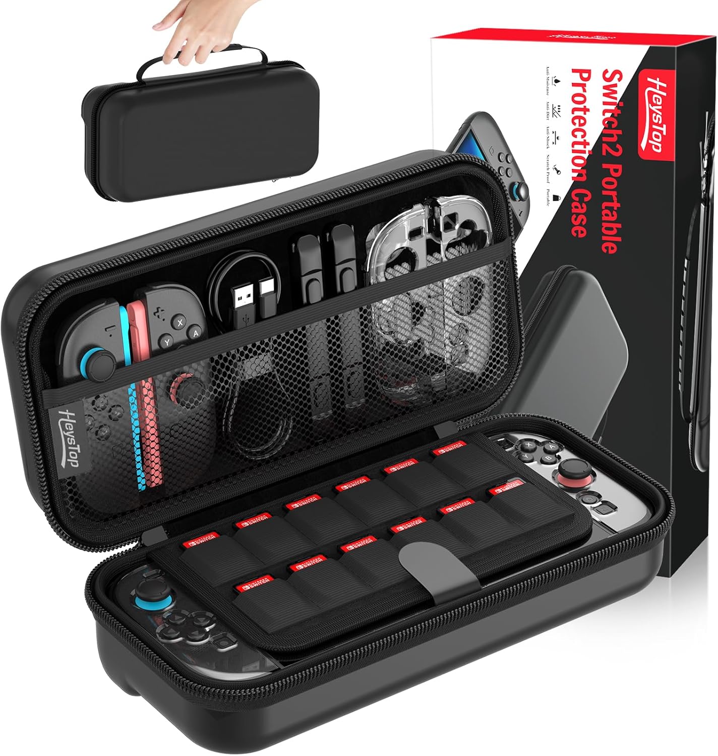 Etui CASE Pokrowiec Futerał do konsoli NINTENDO SWITCH 2 Wzmocnione Czarne