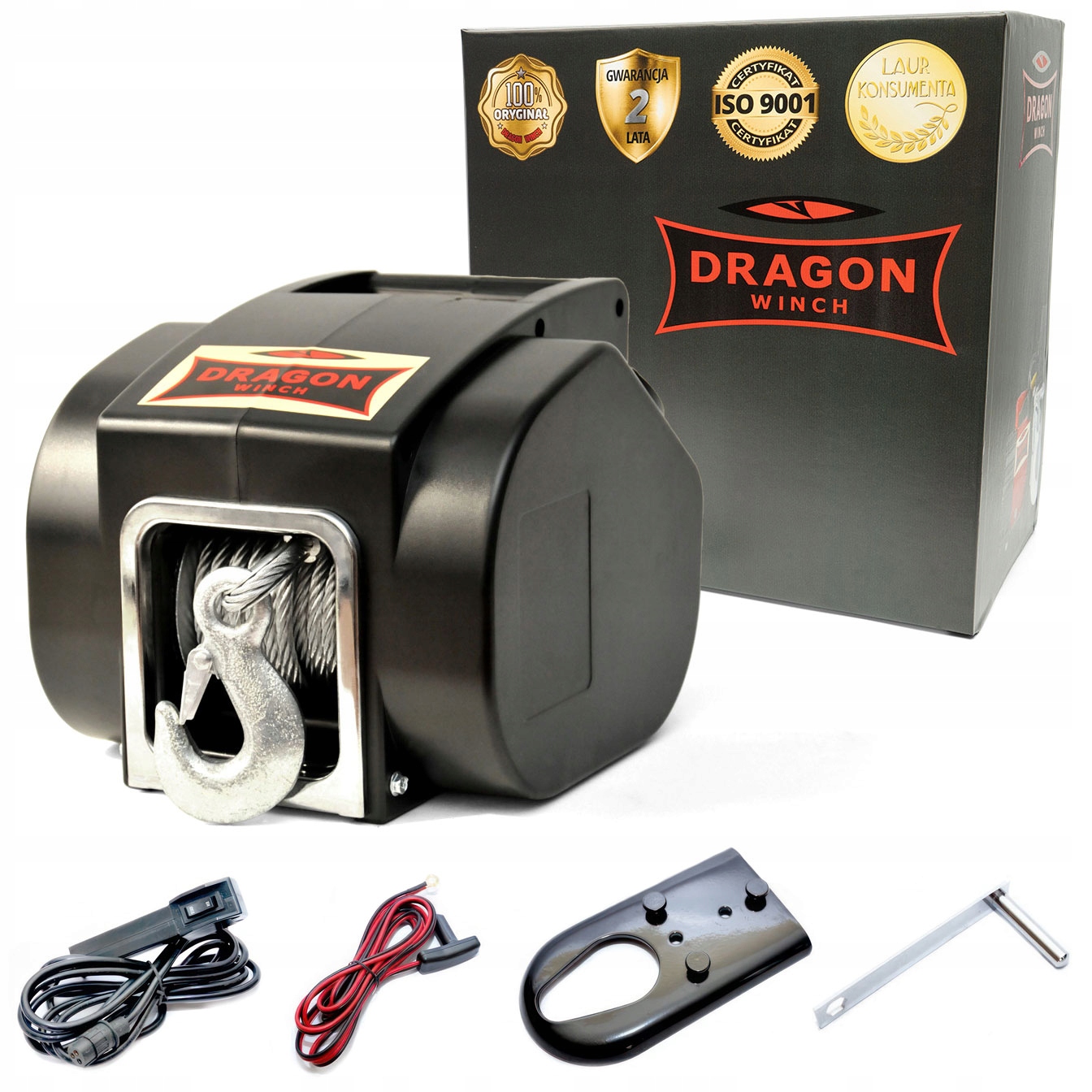 Prenosný Elektrický Navijak Na Hak 12V Dragon Winch 2265 kg