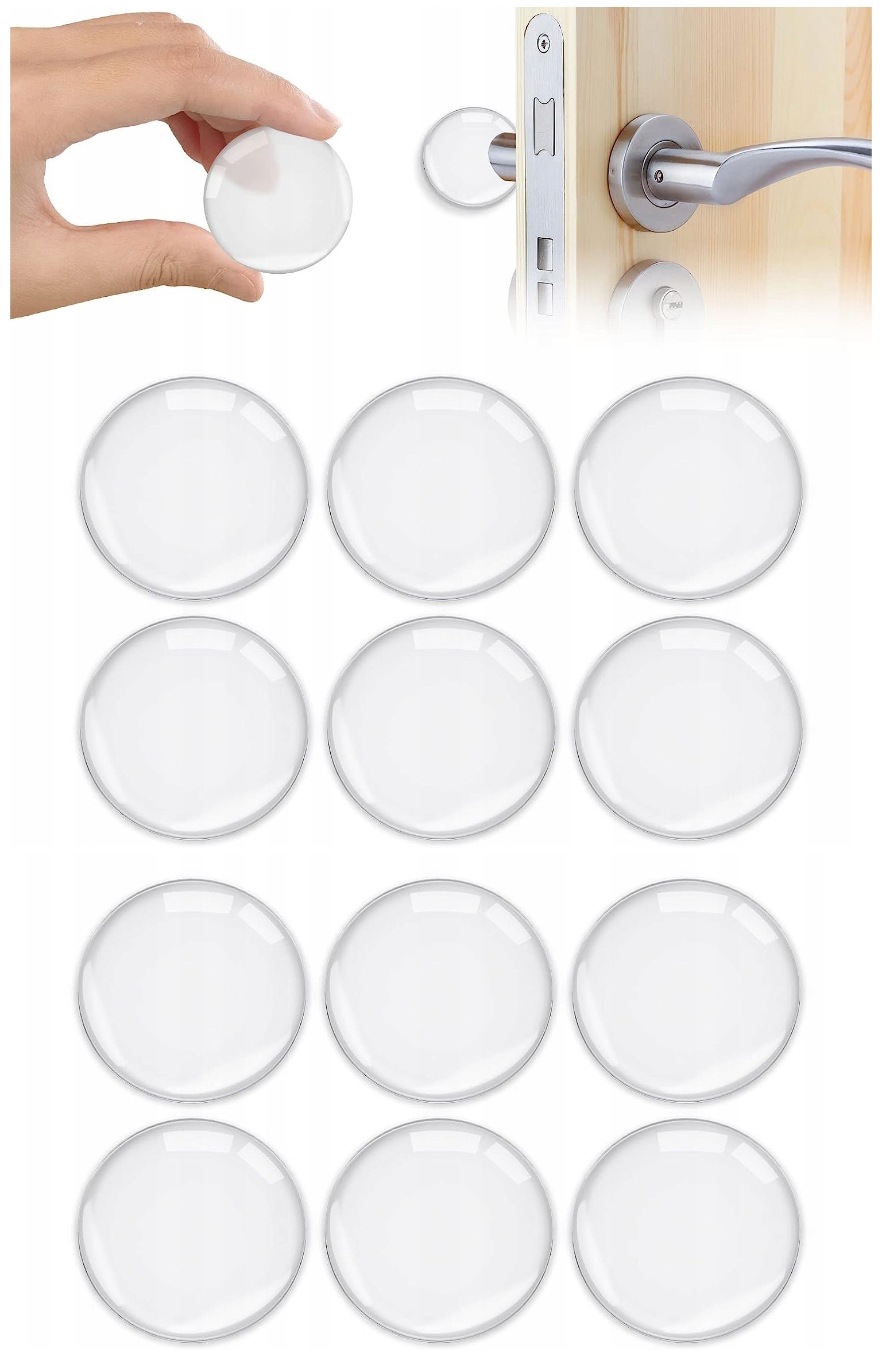 12 sztuk Odbojnik do drzwi ochraniacz ogranicznik gumowy na klamkę gumowe