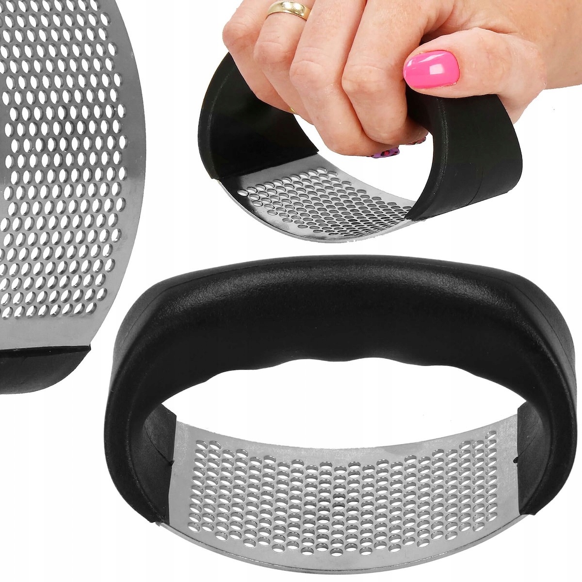 WYCISKACZ DO CZOSNKU PRASKA SIEKACZ WYCISKARKA RĘCZNA STALOWA ZGNIATACZ