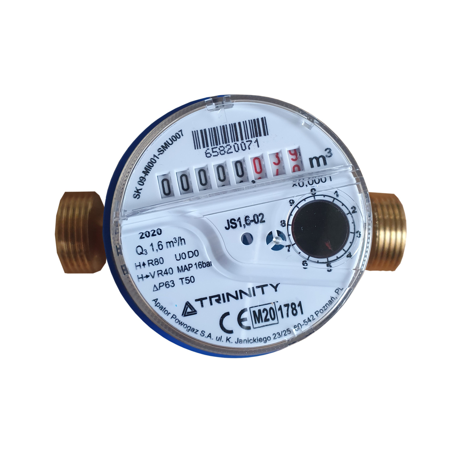 Vodoměr JS-02 2.5M3/H DN15 50°C 110-3/4" MID R80H/R40V Suchý