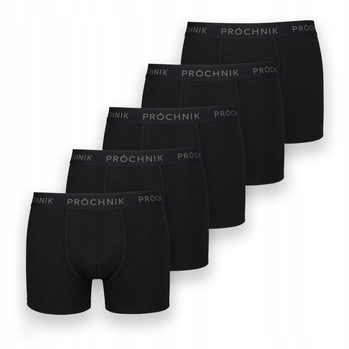 Bokserki Męskie Bawełniane Majtki Czarne 5-Pak Próchnik PM14 M