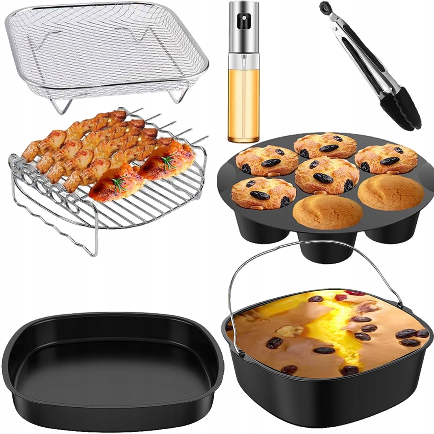 Air Fryer Accessories Set 12 El Air Fryer For Tefal Cecotec Ninja 21cm