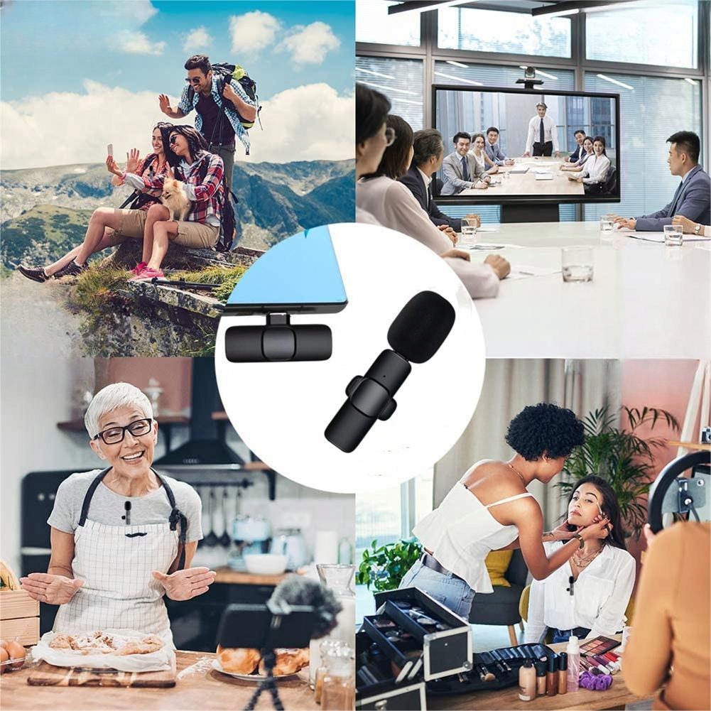 BEZPRZEWODOWY MIKROFON KRAWATOWY ODBIORNIK USB-C DO TELEFONU VLOG Model OWL-K9-DUAL