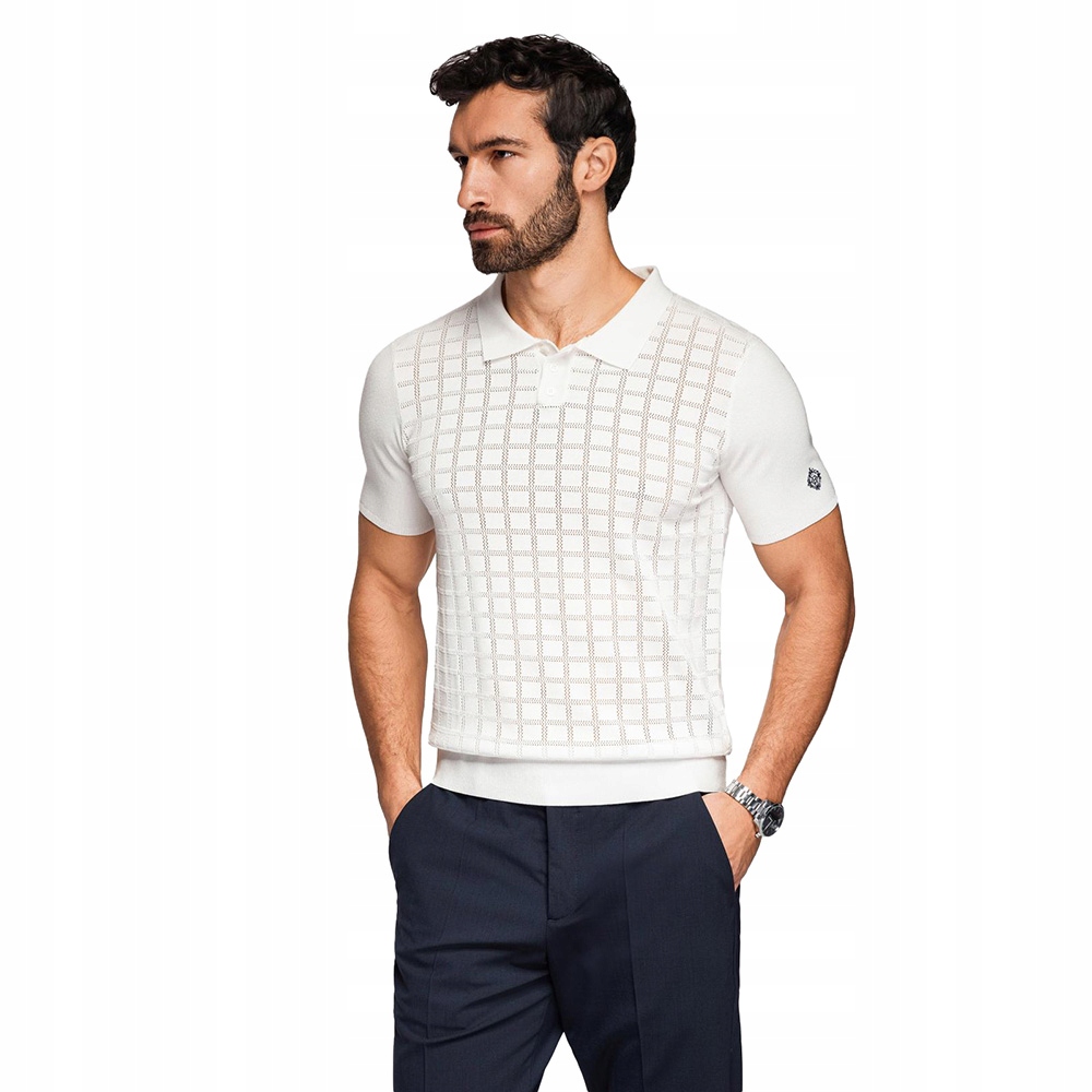 Elegantní pánská polokošile bílá z viskózy V1 OM-POSS-0168 S