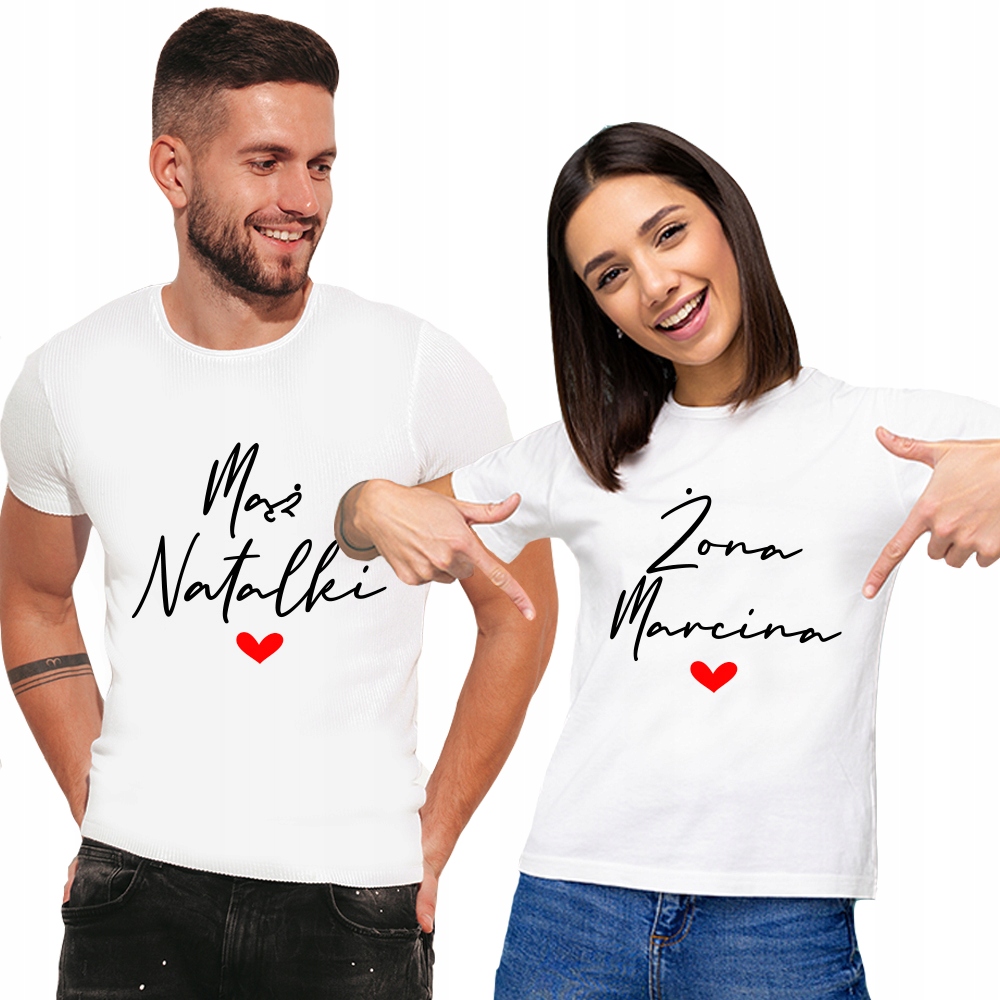 

Ślubny Zestaw Koszulek Dla Pary Młodej