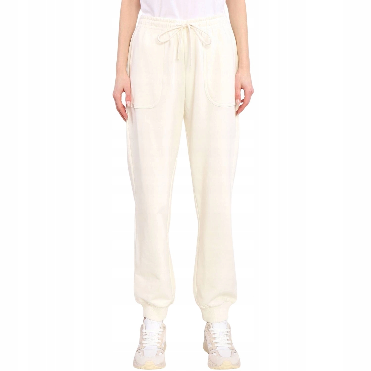 dámské teplákové kalhoty Trussardi bavlněné krémové joggery vel. L