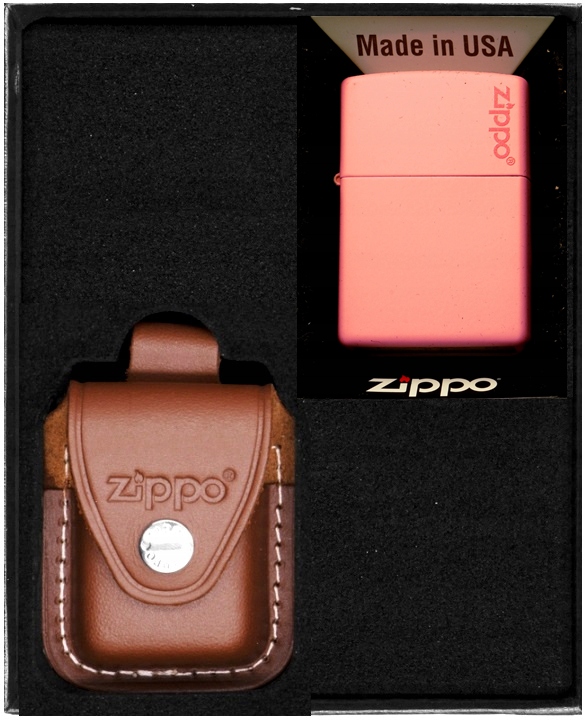 Zestaw ZIPPO Zapalniczka PINK MATTE LOGO prezentowy*nr2