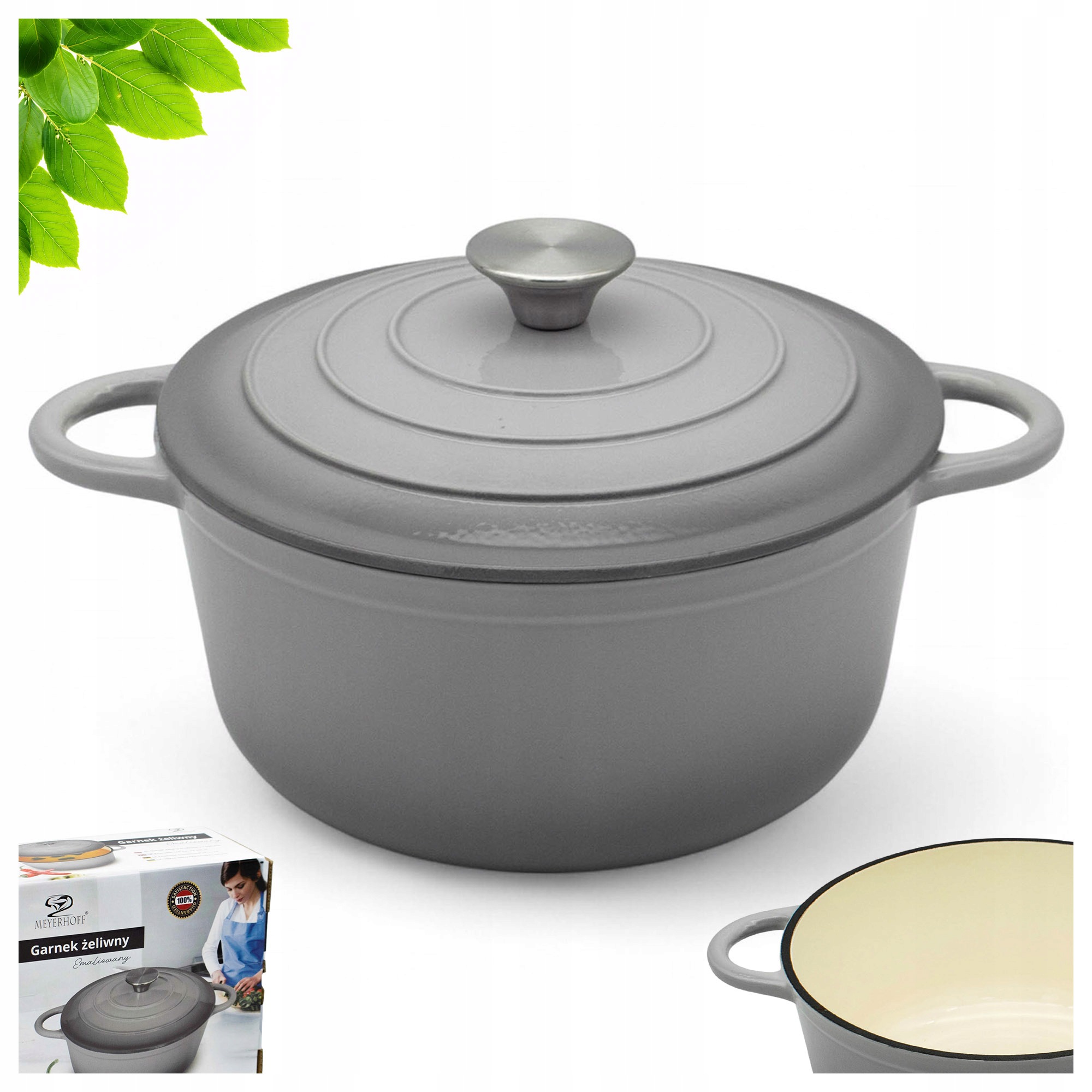 Hrnec 24 cm Kulatý s víkem a držadly, tradiční 3.7 l